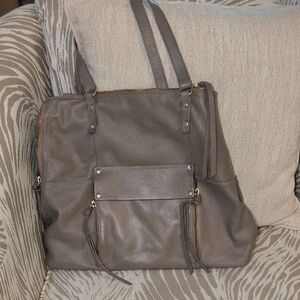 Kooba Charcoal Gray Leather Tote Bag